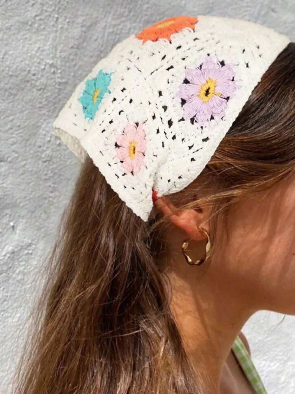 Crochet Floral Bandana S189